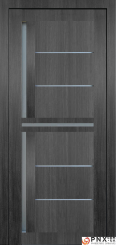Міжкімнатні двері,  Portalino PL-06 Ecotop (38 мм), Санома темна (екошпон), Сатин