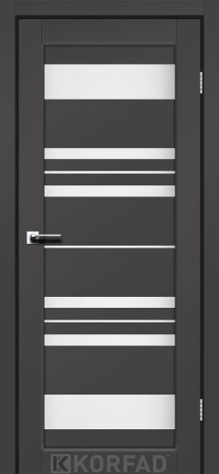 Міжкімнатні двері  Korfad, FL-04, Super Pet аляска антрацит, Сатін білий
