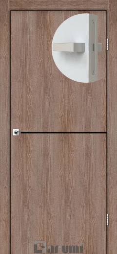 Міжкімнатні двері Darumi Plato PTL-03 (40 мм) Горіх Бургун, чорна вставка+алюмінієва кромка