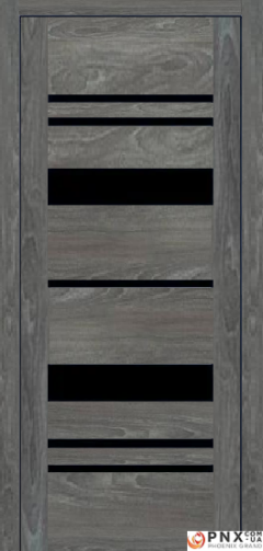 Міжкімнатні двері,  Portalino PL-04 PVC (38 мм), Мессіна темна (плівка пвх), BLK
