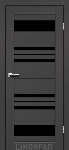 Міжкімнатні двері  Korfad, FL-04, Super Pet аляска антрацит, Чорне