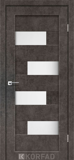 Міжкімнатні двері  Korfad, PM-10, лофт бетон, Сатін білий