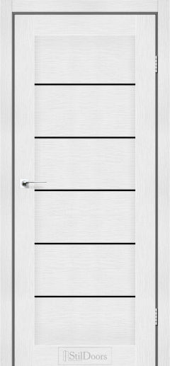 Міжкімнатні Двері StilDoors Victoria (40мм.) Біле Дерево Чорне скло
