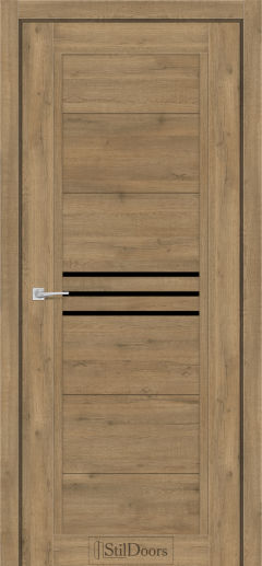 Міжкімнатні Двері StilDoors Ravello (40мм.) Дуб Крафт Чорне скло