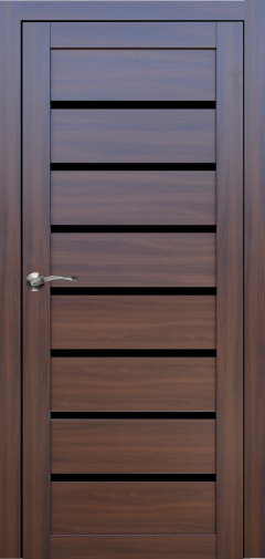 Міжкімнатні двері,  Portalino PL-02 Ecotop (38 мм), Санома горіхова (екошпон), BLK