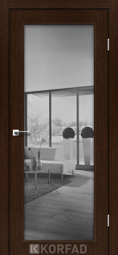 Міжкімнатні двері  Korfad, SV-01, дуб венге, Двостороннє триплекс дзеркало графіт