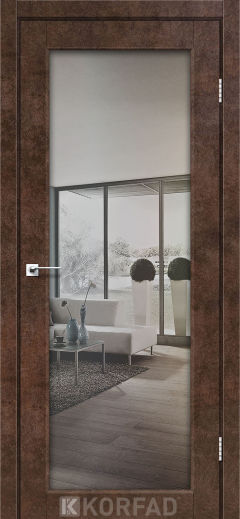 Міжкімнатні двері  Korfad, SV-01, арт бетон, Двостороннє триплекс дзеркало срібло