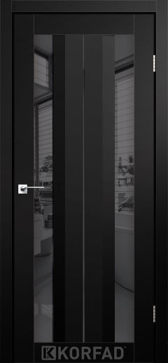 Міжкімнатні двері  Korfad, AL-01, Super Pet аляска чорний, Двостороннє графіт дзеркало