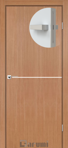 Міжкімнатні двері Darumi Plato PTL-03 (40 мм) Дуб Натуральний, Нікелева вставка + алюмінієва кромка
