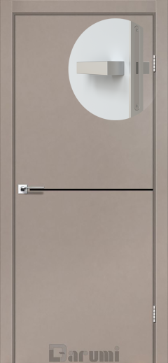 Міжкімнатні двері Darumi Plato PTL-03 (40 мм) Сірий краст, чорна вставка+алюмінієва кромка