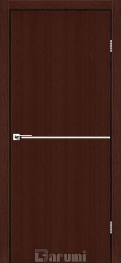 Міжкімнатні двері Darumi Plato PTL-03 (40 мм) Венге Панга, Нікелева вставка+звичайна кромка