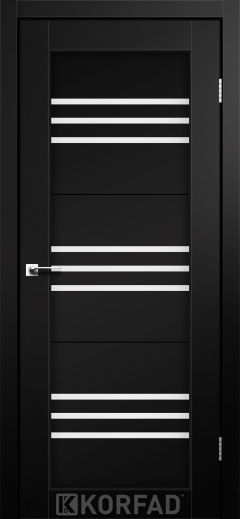 Міжкімнатні двері  Korfad, FL-05, Super Pet чорний, Сатін білий
