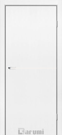 Міжкімнатні двері Darumi Plato PTL-03 (40 мм) Білий матовий, Нікелева вставка+звичайна кромка