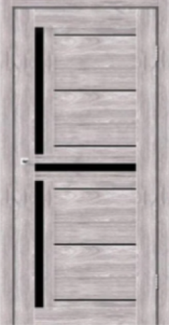 Межкомнатная дверь LEADOR Express Lariana, Клен Роял, Черное стекло