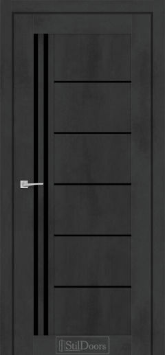 Міжкімнатні Двері StilDoors Vitano (40мм.) Бетон Антрацит Чорне скло