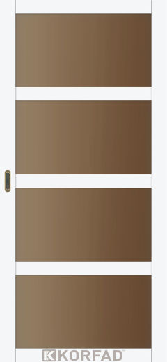 Розсувні  двері  Korfad, BL-01, Білий перламутр, Сатин бронза