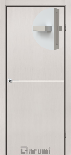 Міжкімнатні двері Darumi Plato PTL-03 (40 мм) Дуб Ольс, Нікелева вставка + алюмінієва кромка
