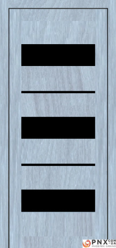 Міжкімнатні двері,  Portalino PL-05 PVC (38 мм), Мессіна срібна (плівка пвх), BLK