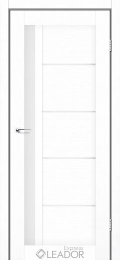 Межкомнатная дверь LEADOR Express Rim ( 40 мм) Leador Rim, Клен білий, Біле скло сатин