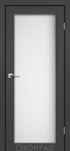 Міжкімнатні двері  Korfad, SV-01, Super Pet антрацит, Сатін білий 8 мм