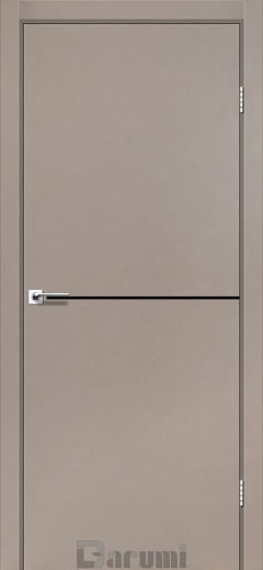 Міжкімнатні двері Darumi Plato PTL-03 (40 мм) Сірий краст, чорна вставка+звичайна кромка