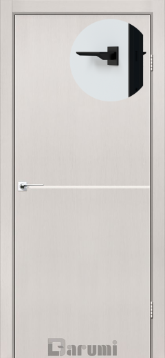 Міжкімнатні двері Darumi Plato PTL-03 (40 мм) Дуб Ольс, Нікелева вставка+чорна матова кромка