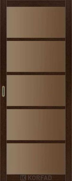 Міжкімнатні двері  Korfad, BL-02, дуб венге, Сатин бронза