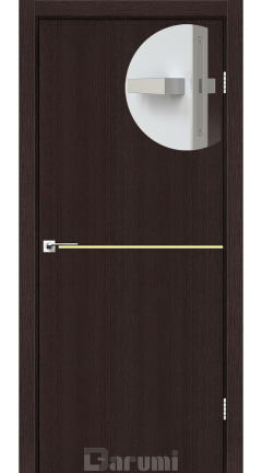 Міжкімнатні двері Darumi Plato PTL-03 (40 мм) Венге Панга, золота вставка+алюмінієва кромка