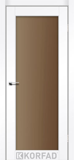 Міжкімнатні двері  Korfad, SV-01, Super Pet аляска, Сатін білий 8 мм