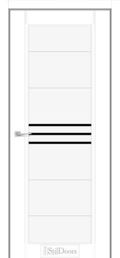Міжкімнатні Двері StilDoors Ravello (40мм.) Білий Кристал Чорне скло