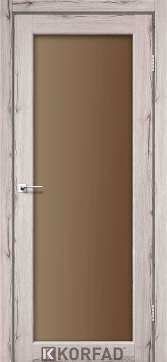 Міжкімнатні двері  Korfad, SV-01, дуб нордік, Сатин бронза 8 мм