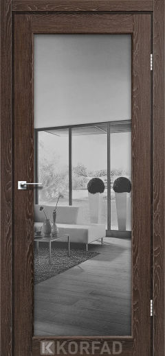 Міжкімнатні двері  Korfad, SV-01, дуб марсала, Двостороннє триплекс дзеркало графіт