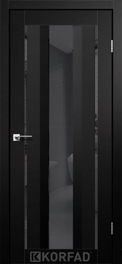 Міжкімнатні двері  Korfad, AL-02, Super Pet аляска чорний, Двостороннє графіт дзеркало