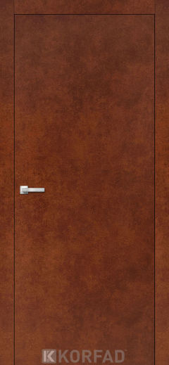 Міжкімнатні двері  Korfad, LP-01(Sota), сталь кортен, глухі, чорна матова кромка