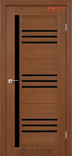 Межкомнатная дверь LEADOR Compania, Браун, Черное стекло