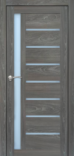 Міжкімнатні двері,  Portalino PL-01 PVC (38мм), Мессіна темна(плівка пвх), Сатин