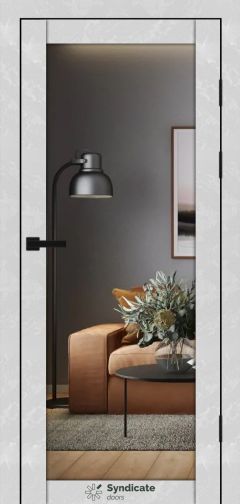 Міжкімнатні двері Syndicate Doors (40 мм)  PVC SD-137 Бетон білий Дзеркало