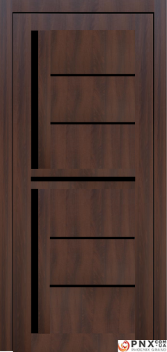 Міжкімнатні двері,  Portalino PL-06 Ecotop (38 мм), Санома горіхова (екошпон), BLK
