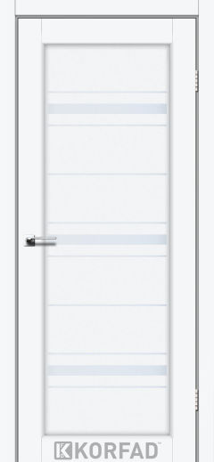Міжкімнатні двері  Korfad, FL-01, сіра модрина, Сатін білий