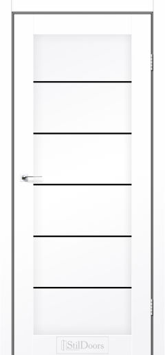 Міжкімнатні Двері StilDoors Victoria (40мм.) Білий Кристал (ПВХ) Німеччина Чорне скло
