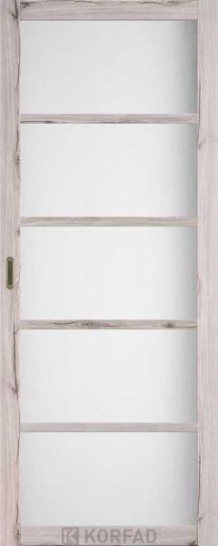 Міжкімнатні двері  Korfad, BL-02, дуб нордік, Сатін білий
