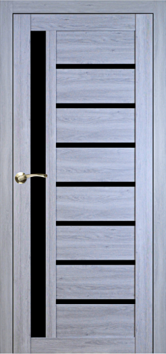 Міжкімнатні двері,  Portalino PL-01 Ecotop (38 мм), Санома сіра (екошпон), BLK