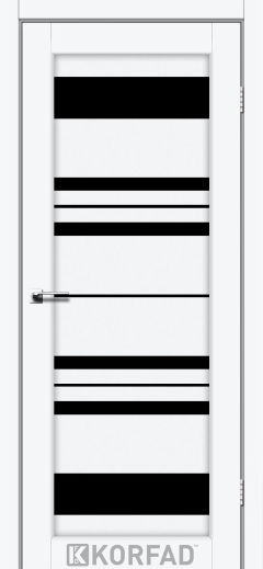 Міжкімнатні двері  Korfad, FL-04, Білий перламутр, Чорне