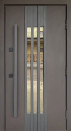 Вхідні двері Qdoors, ВУЛИЦЯ 3 контура, РЕФЕРЕНС, антрацит пісок/ білий атлас vin