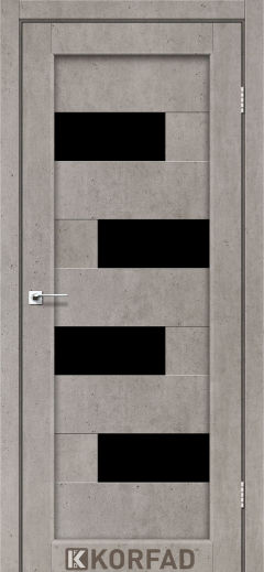 Міжкімнатні двері  Korfad, PM-10, лайт бетон, Чорне