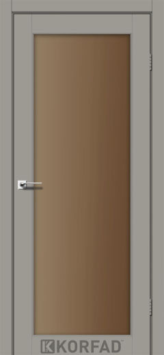 Міжкімнатні двері  Korfad, SV-01, Super Pet сірий, Сатин бронза 8 мм