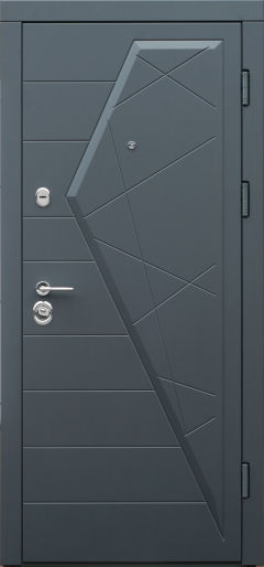 Вхідні двері Форт Нокс, колекція "Стандарт" Айсберг, графіт/білий матовий