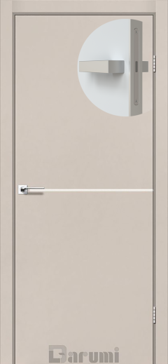 Міжкімнатні двері Darumi Plato PTL-03 (40 мм) Димчастий Краст, Нікелева вставка + алюмінієва кромка