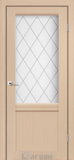 Міжкімнатні двері Darumi Galant_GL-01, Дуб Боровий, Сатин білий+ромб графіт D1