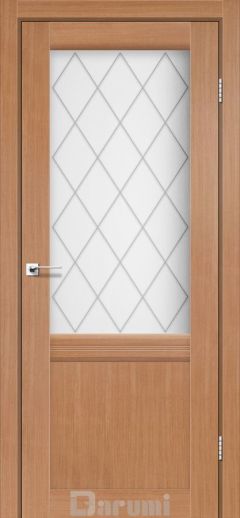 Міжкімнатні двері Darumi Galant_GL-01, Дуб Натуральний, Сатин білий+ромб графіт D1
